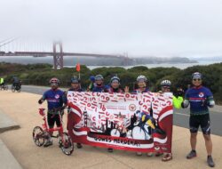 Sambut HUT KE-76 RI, Masyarakat Indonesia Gowes Bersama Seberangi Jembatan Golden Gate San Francisco