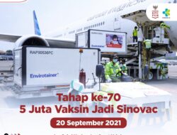 Tahap ke-70: 5 Juta Vaksin Jadi Sinovac (20 September 2021)