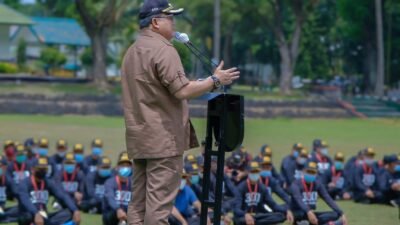 Dilatih Wawasan Kemimpinan & Kebangsaan, Perangkat Desa Muba Digembleng Batalyon Infanteri Raider 300/Brajawijaya, Ini Asanya Bupati