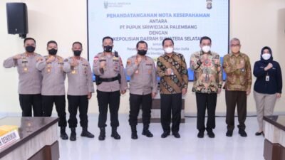 Wujudkan Iklim Usaha Industri yang Kondusif, Pusri –Polda Sumsel Teken MoU