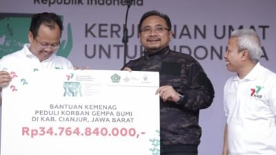 Alhamdulillah, Donasi dari ASN Kemenag Diserahkan untuk Korban Gempa Cianjur Segini Besarnya..
