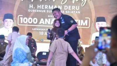 Dipenghujung Ramadhan 1444 H, Herman Deru Berbagi Keceriaan Bersama 1000 Anak Yatim Piatu