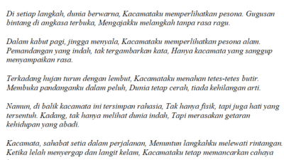 Puisi ‘kacamata’ & hikmah yang bisa diambil untuk bahan mawas diri