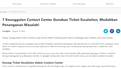 7 Keunggulan Contact Center Gunakan Ticket Escalation, Mudahkan Penanganan Masalah!