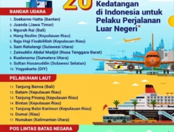 20 Pintu Masuk Kedatangan di Indonesia untuk Pelaku Perjalanan Luar Negeri