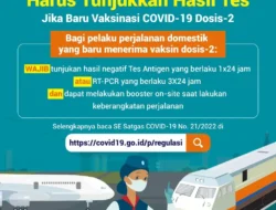 Naik Pesawat/Kereta Harus Tunjukkan Hasil Tes Jika Baru Vaksinasi COVID-19 Dosis-2