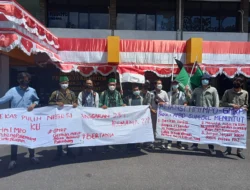 Aliansi HMI Palembang Darussalam Bersama Gerakan Mahasiswa Resolusi Palembang Lakukan Aksi Demo PUBM TR Provinsi Sumsel