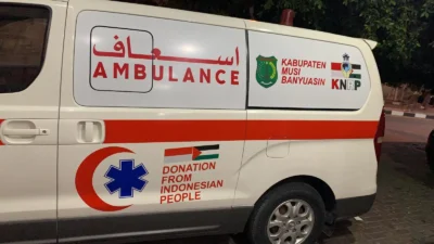 Mobil Ambulance Hasil Donosi PNS  Muba Mendarat di Gaza Palestina