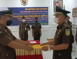 Ssst, jangan berisik, ada serahterima jabatan di Kejari OKI, begini wejangannya..