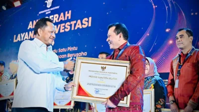 Pj Gubernur Elen Setiadi Bangga Pemprov  Sumsel Raih Predikat Terbaik Ketiga Nasional Anugerah Layanan Investasi 2024 