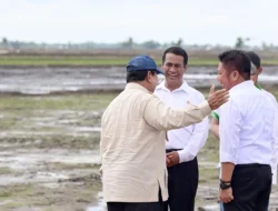 Presiden Prabowo Tebar Benih Padi Dengan Teknologi Drone Pada Lahan Oplah 105 Ribu Hektar  di Ogan Ilir