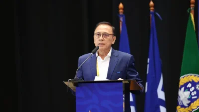 Kongres Biasa 2023 yang berlangsung di Hotel Sultan, Jakarta, Minggu (15/1). Kongres tersebut dibuka oleh Menpora RI, Zainudin Amali dan diisi sejumlah agenda.