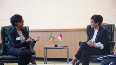 Menlu RI dan Menkes Ethiopia, Mrs. Lia Tadesse Gebremedhin bertemu di sela-sela High Level Week SMU ke-77 PBB di New York, Ini yang Dibahas ?