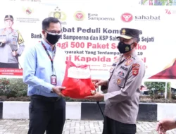 Kapolda Sumsel Terima Bantuan Paket Sembako dari Bank Sahabat Sempurna Palembang