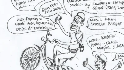 Angkat ban ontel…