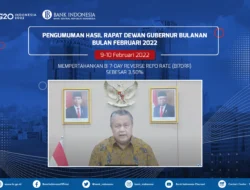RDG BI Putuskan Pertahankan BI 7-Day Reverse Repo Rate 3,50%, Suku Bunga Deposit Facility  2,75%, & Suku Bunga Lending Facility  4,25%, Silahkan Baca ! 