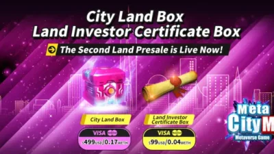Penjualan Lahan NFT Mobile Game Metaverse MetaCity M Gelombang Kedua Diumumkan Hari Ini
